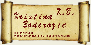 Kristina Bodirožić vizit kartica